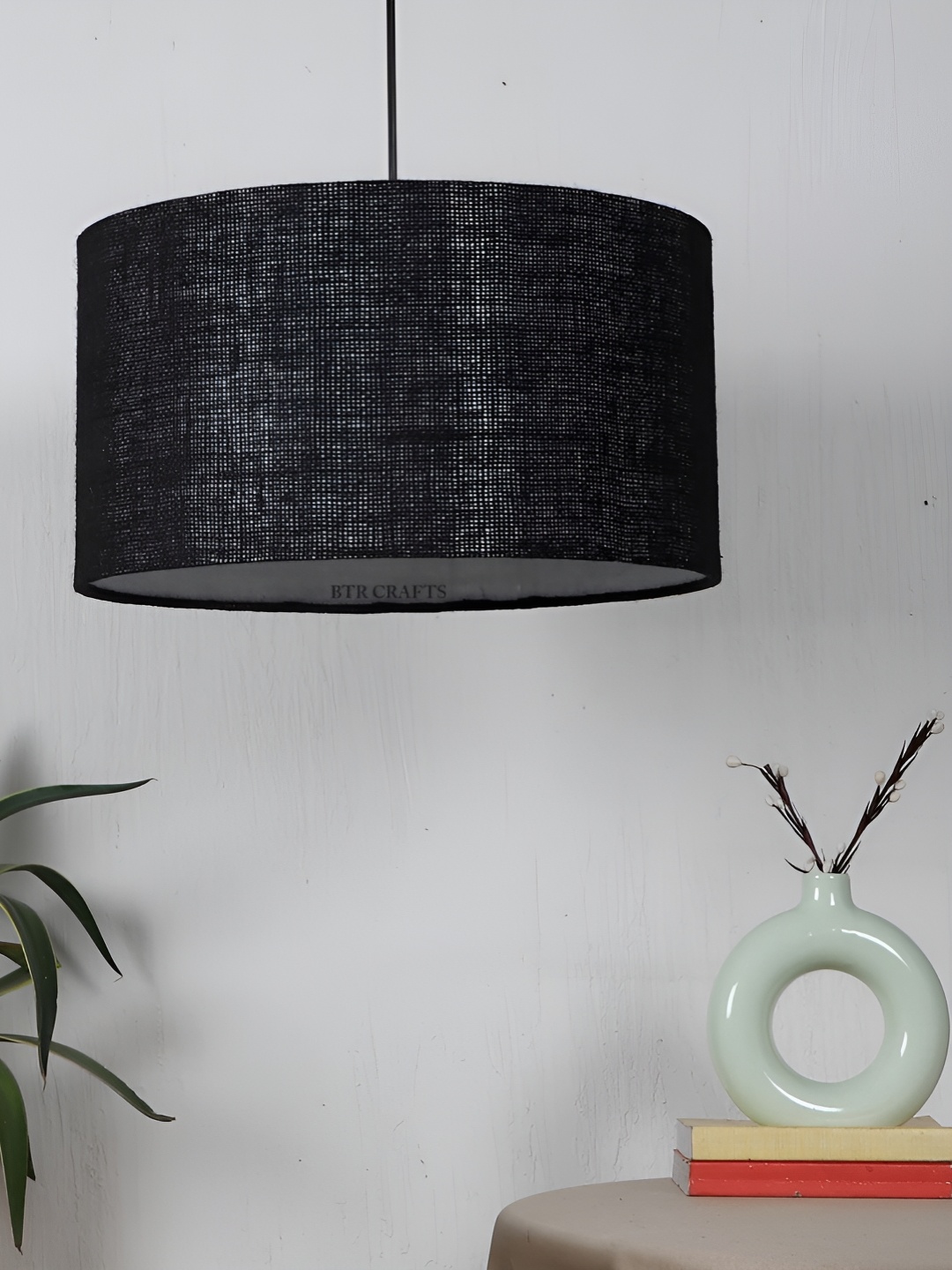 

BTR CRAFTS Black Textured Cylindrical Shaped Contemporary Ceiling Lamp