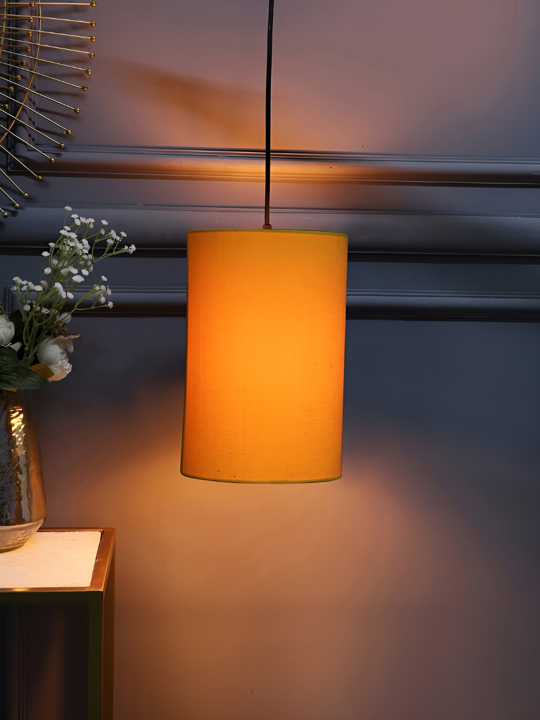 

BTR CRAFTS Yellow Cylindrical Shaped Contemporary Ceiling Lamp