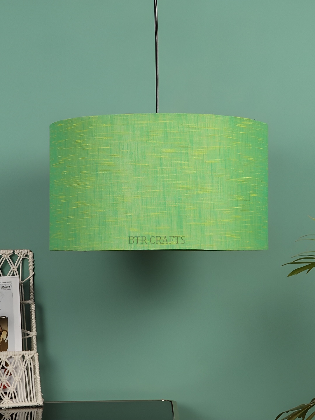 

BTR CRAFTS Green Textured Cylindrical Shaped Contemporary Ceiling Lamp