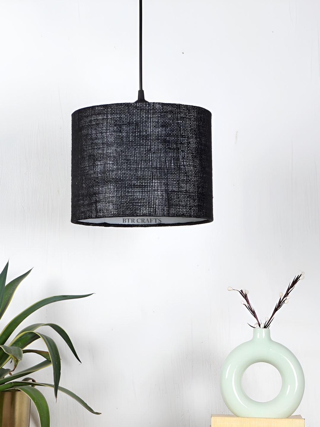 

BTR CRAFTS Black Textured Cylindrical Shaped Contemporary Ceiling Lamp