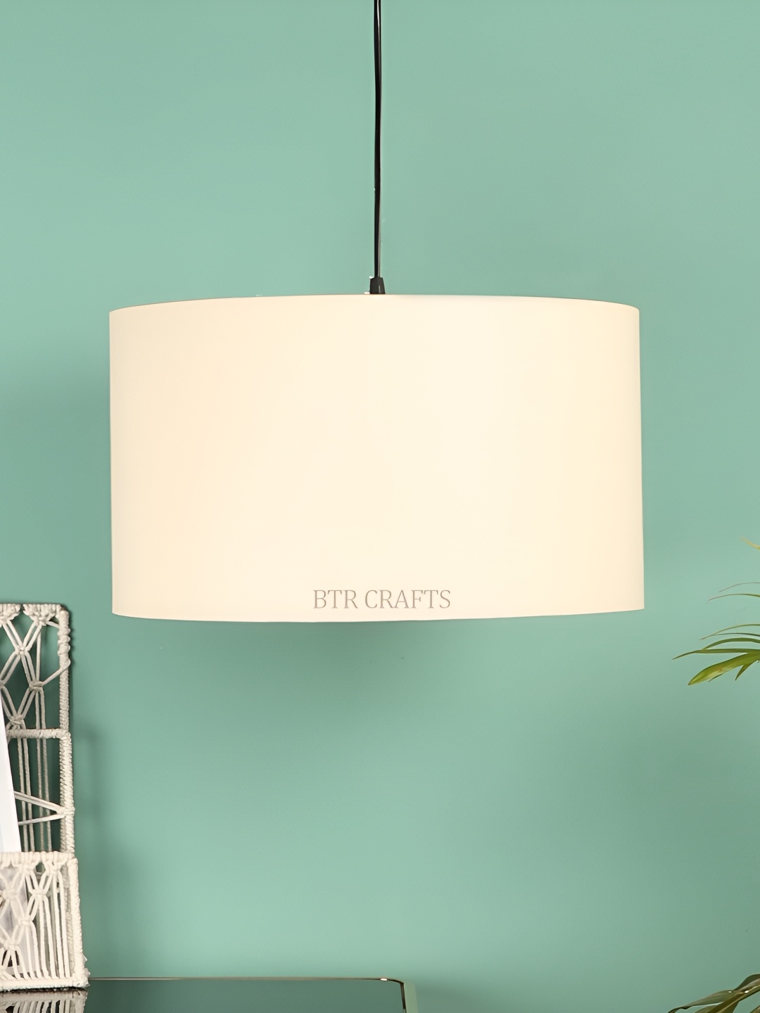 

BTR CRAFTS Cream & Black Cylindrical Shaped Contemporary Ceiling Lamp