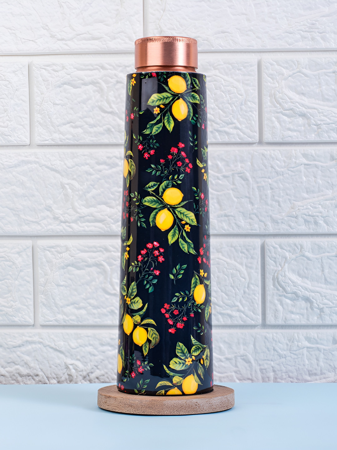 

Strokes by Namrata Mehta Black & Green Floral Printed Copper Water 200 ml