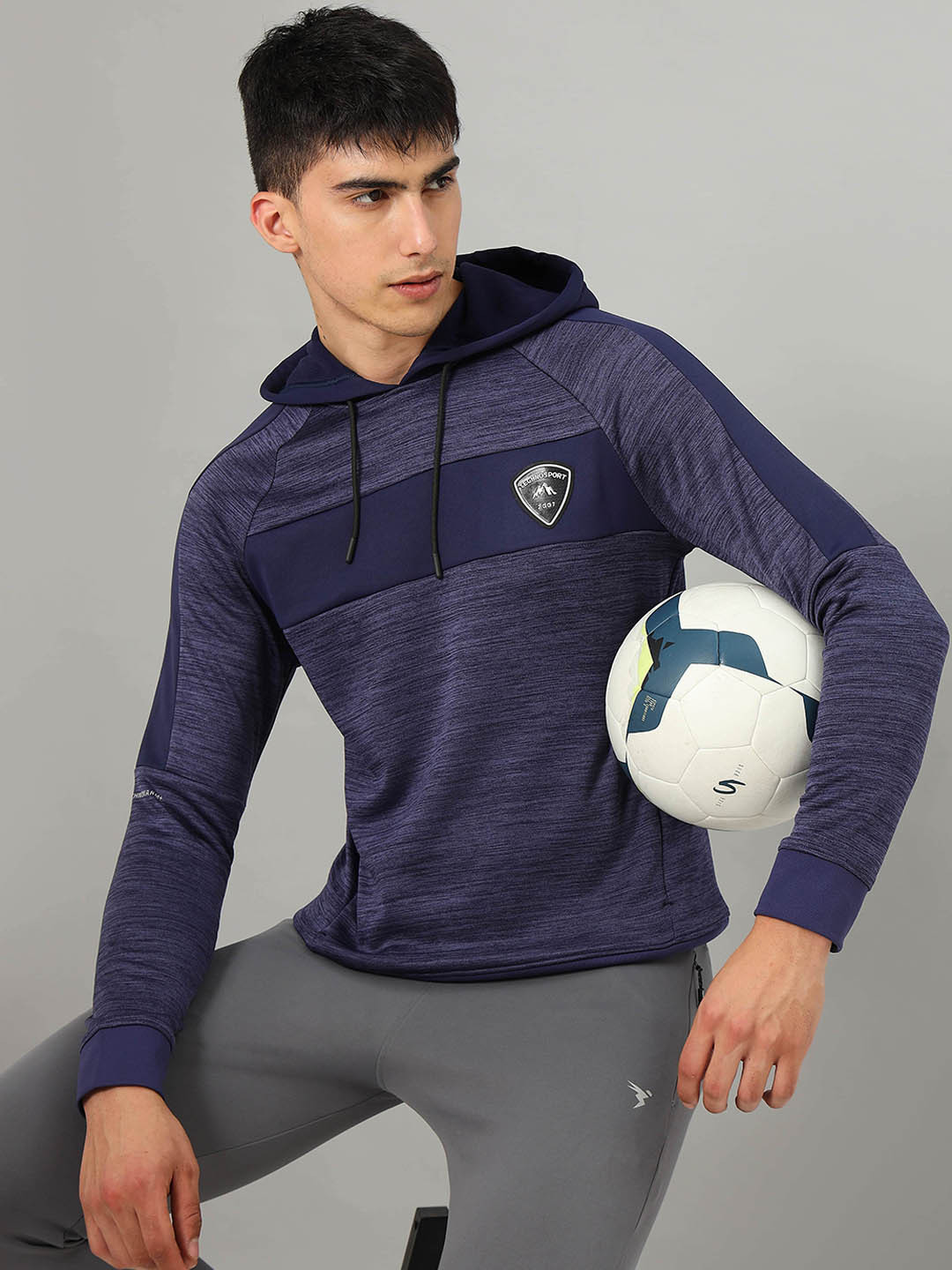 

Technosport Hooded Lightweight Antimicrobial Sporty Jacket, Blue