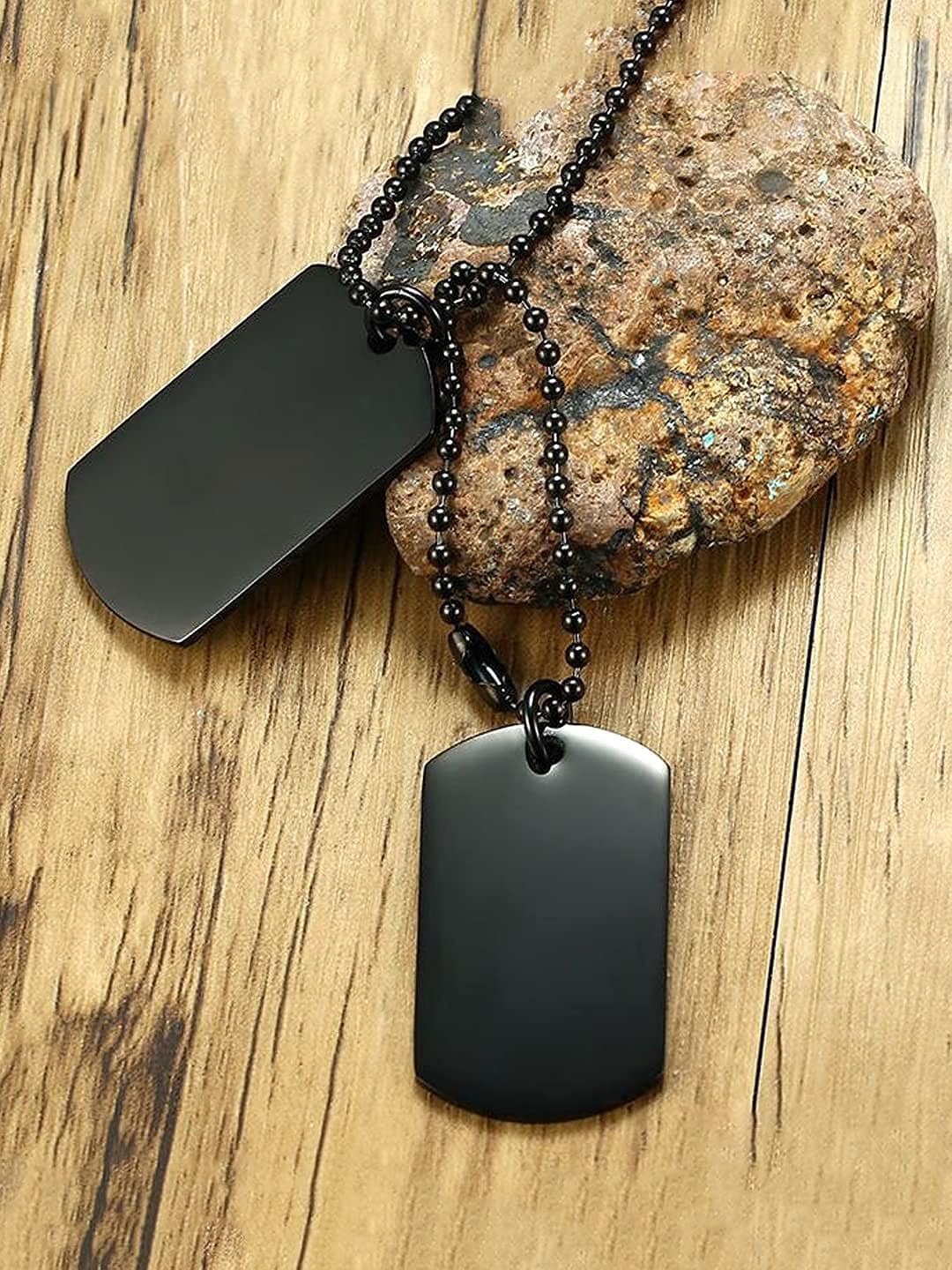 

OOMPH Set Of 2 Pendant With Chain, Black