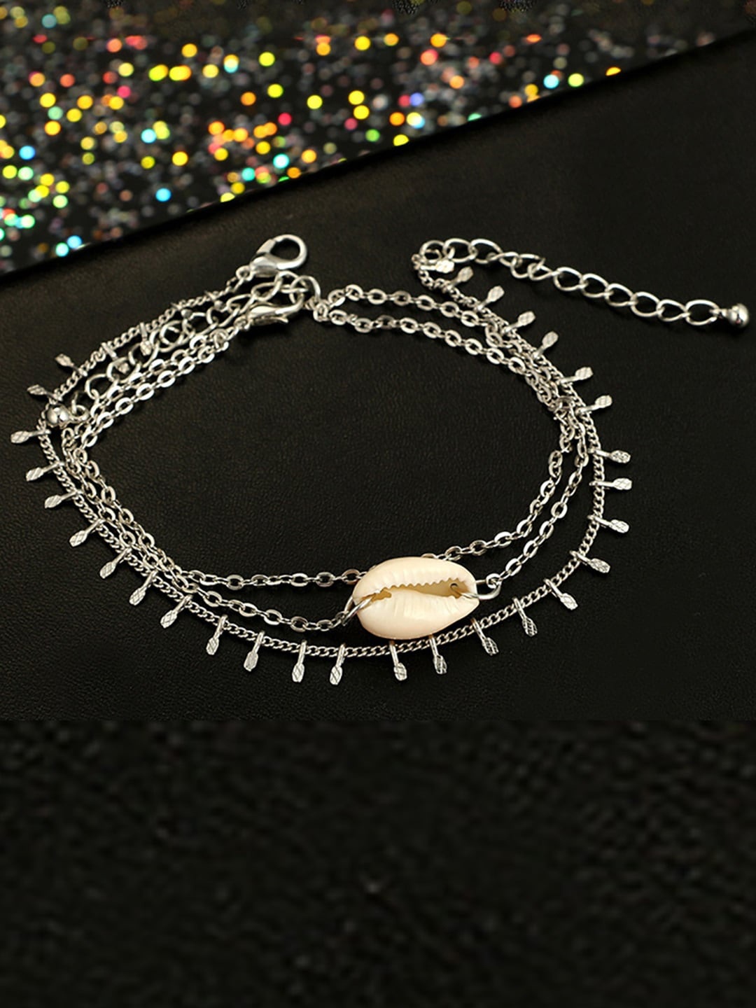 

OOMPH Silver-Plated Bohemian Anklets