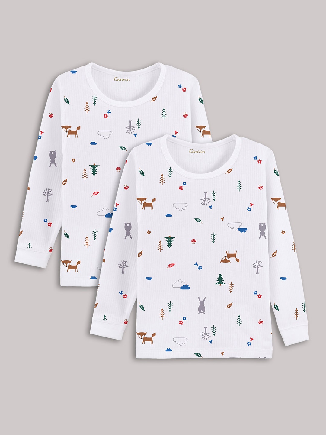 

Kanvin Boys Pack Of 2 Printed Thermal Tops, White