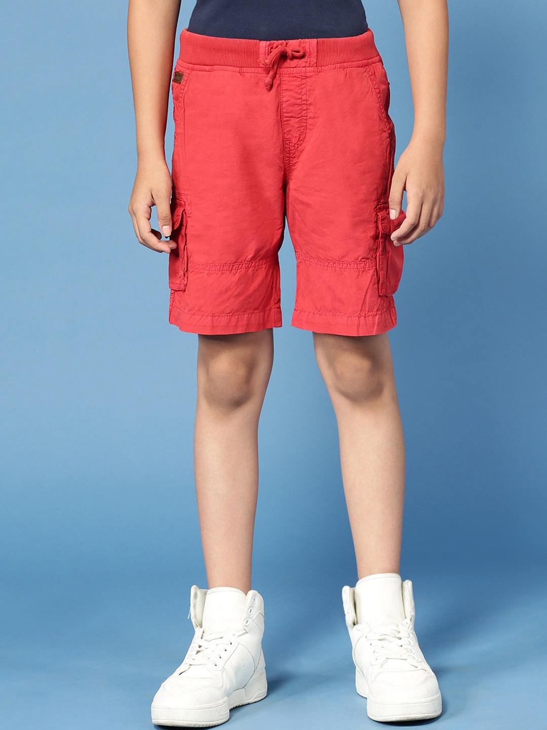 

PIPIN Boys Cotton Cargo Shorts, Red