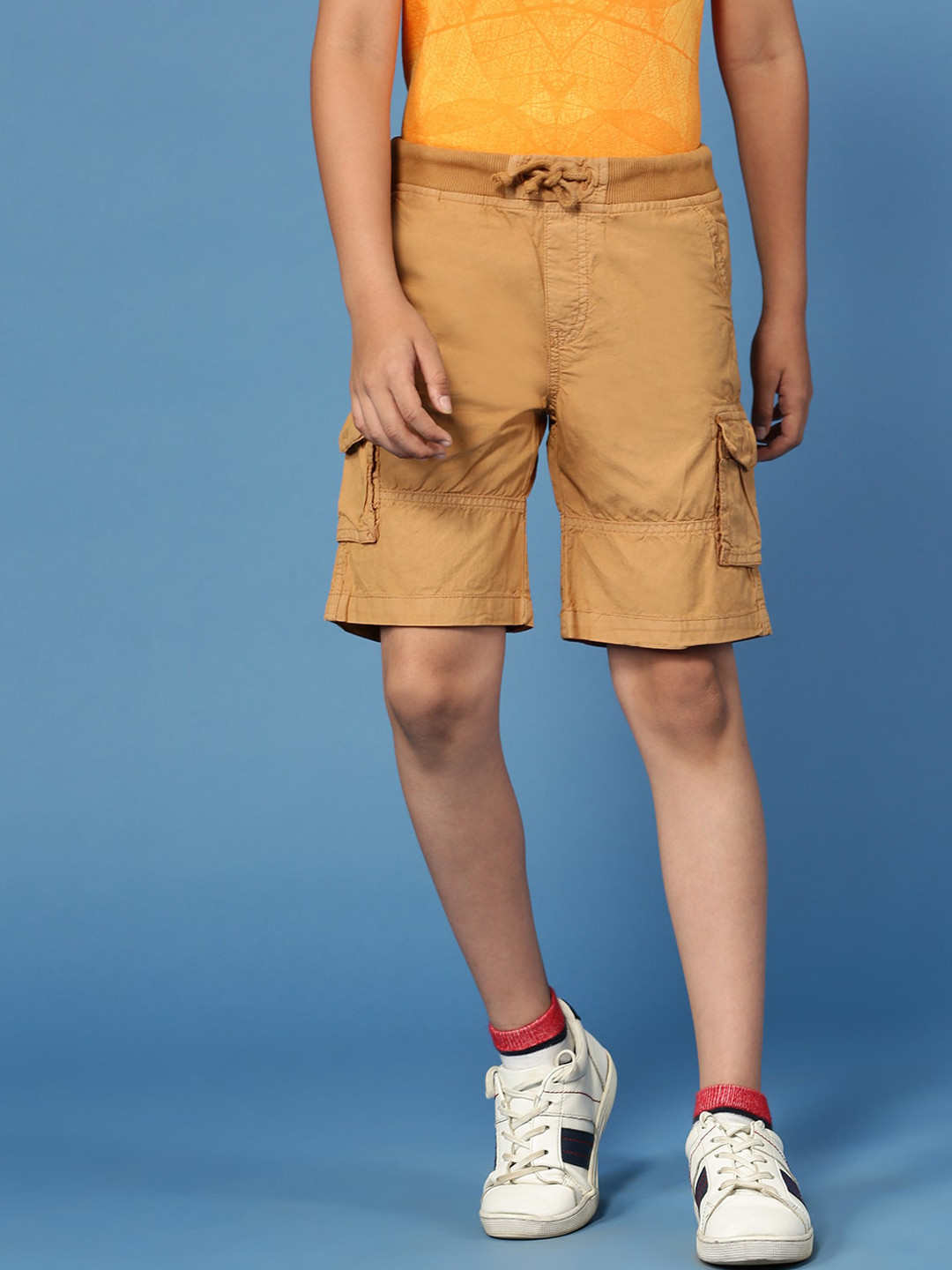 

PIPIN Boys Cotton Cargo Shorts, Rust