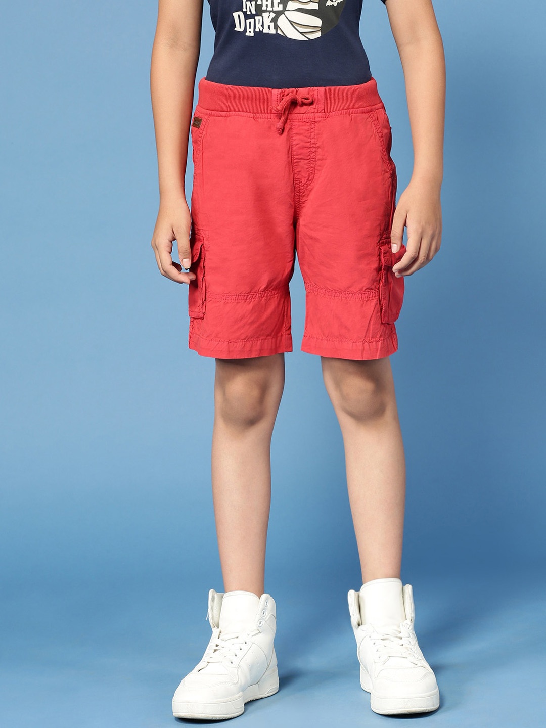 

PIPIN Boys Cotton Cargo Shorts, Red