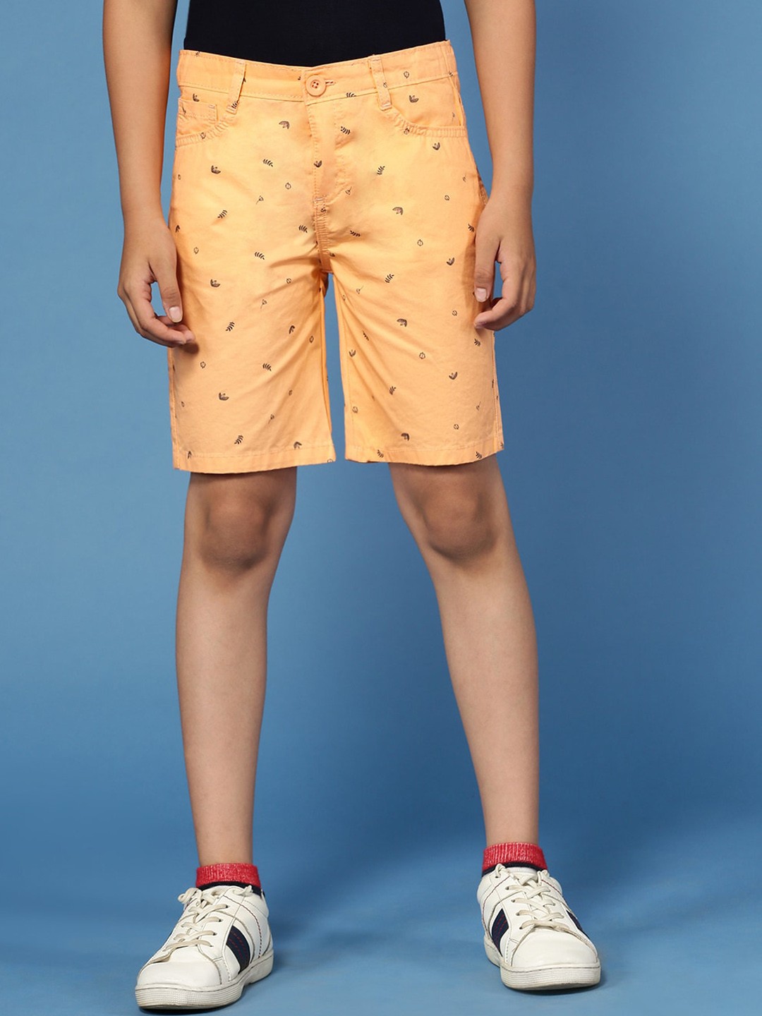 

PIPIN Boys Tropical Printed Cotton Shorts, Orange