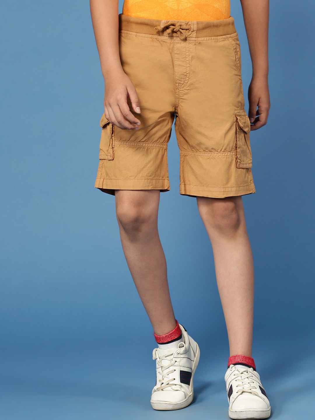 

PIPIN Boys Cotton Mid-Rise Cargo Shorts, Rust