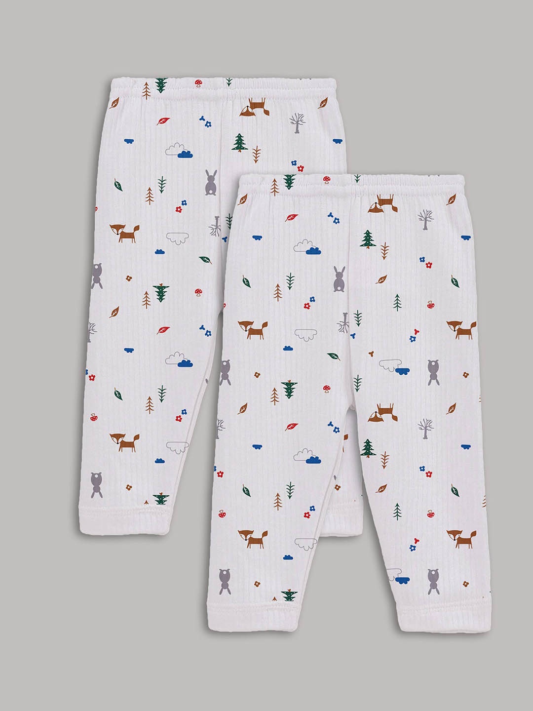 

Kanvin Girls Pack Of 2 Printed Thermal Bottoms, White
