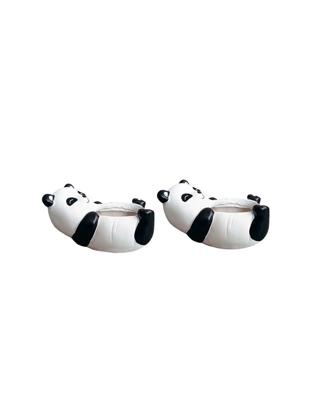 

Garden Deco Black & White 2 Pieces Bear Resin Planters