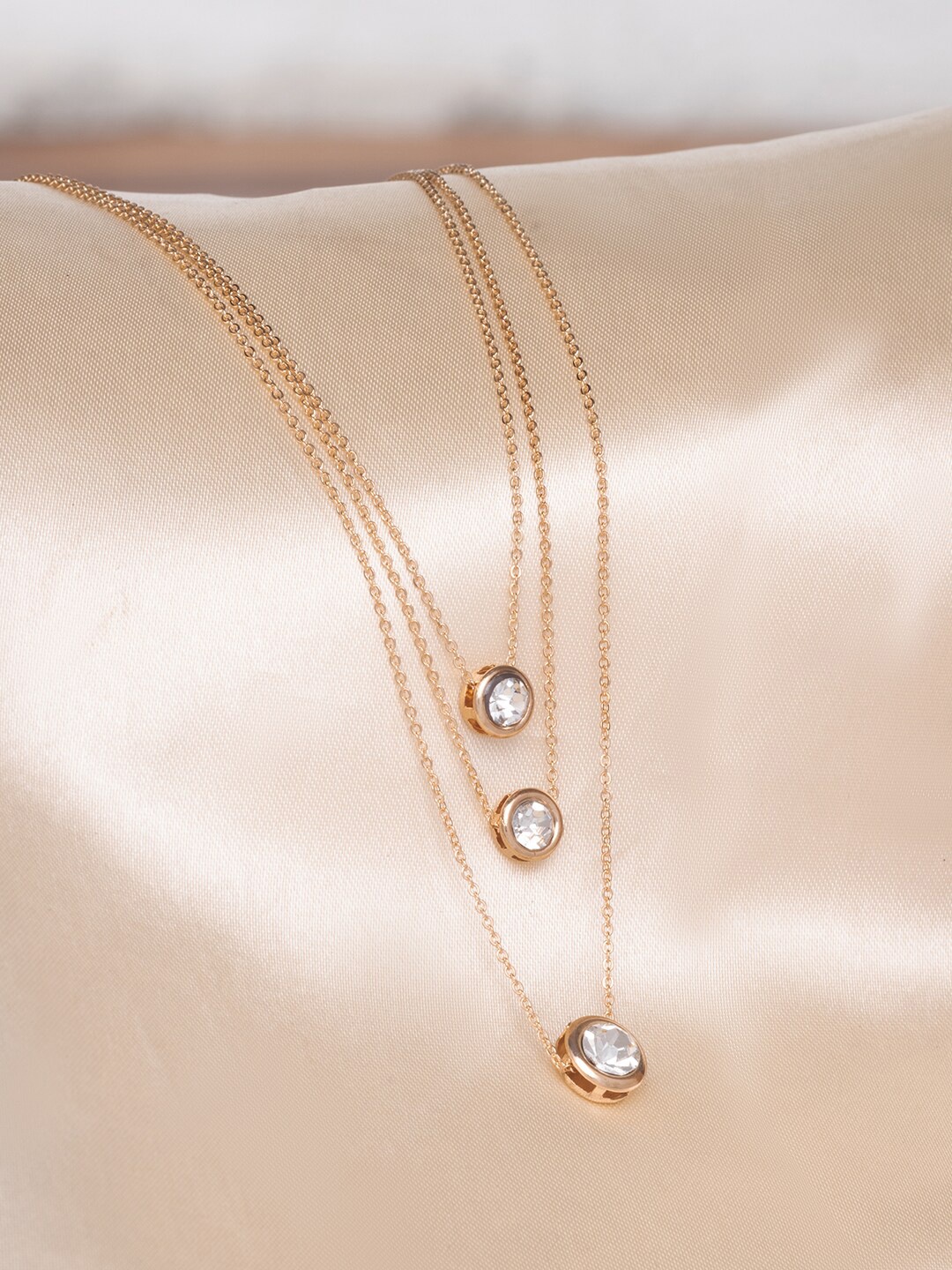 

Ayesha Gold-Plated Artificial Stones Stones-Studded Layered Necklace