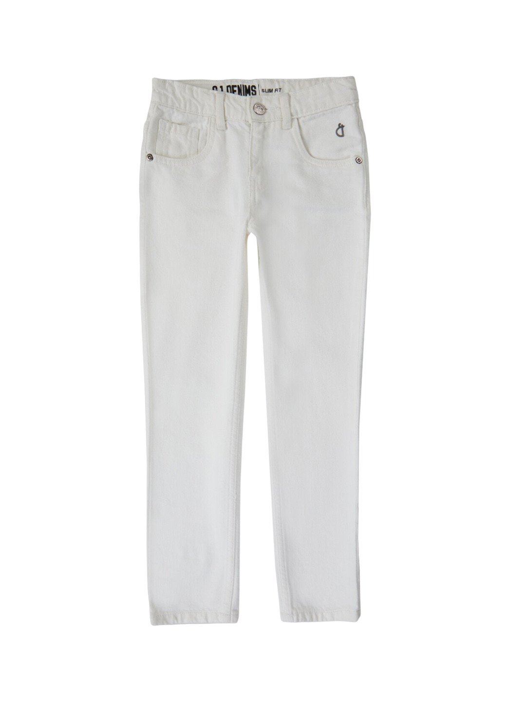 

Gini and Jony Boys Slim Fit Cotton Jeans, Off white