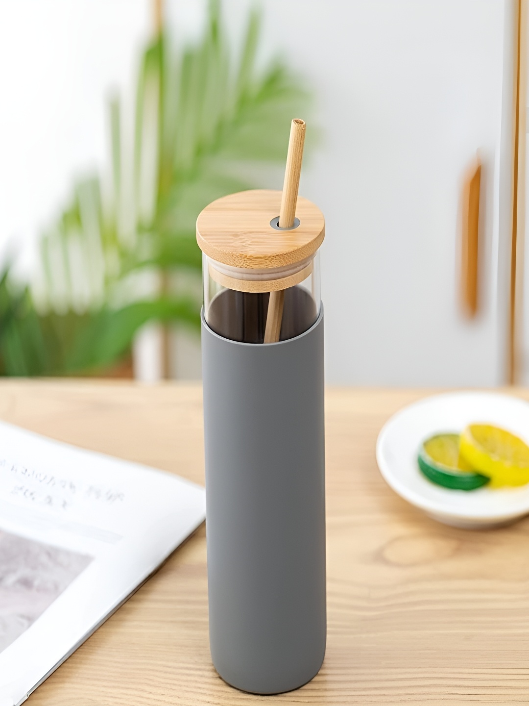 

WELOUR Grey Single Glass Solid Water Bottle