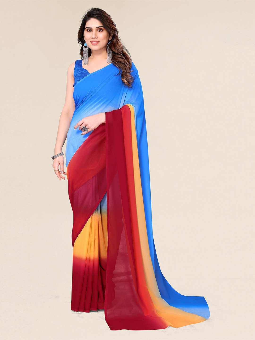 

ANAND SAREES Ombre Dyed Saree, Blue