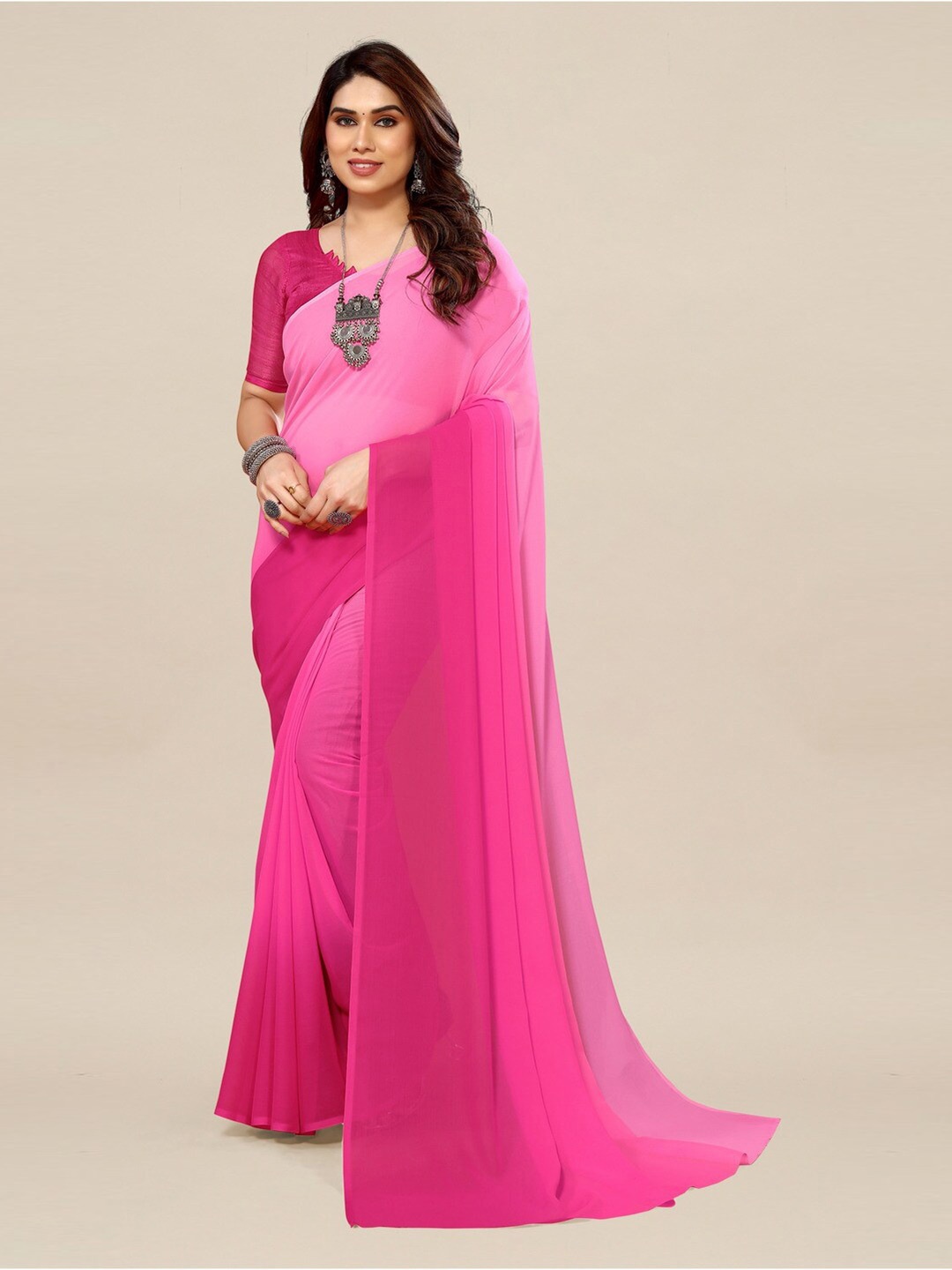 

ANAND SAREES Ombre Dyed Saree, Pink