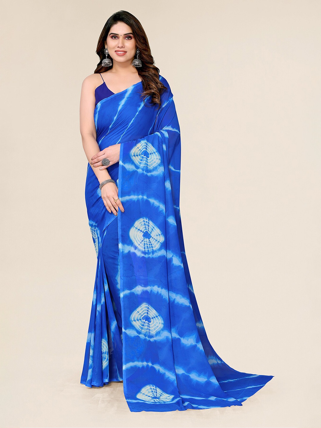 

ANAND SAREES Abstract Printed Saree, Blue