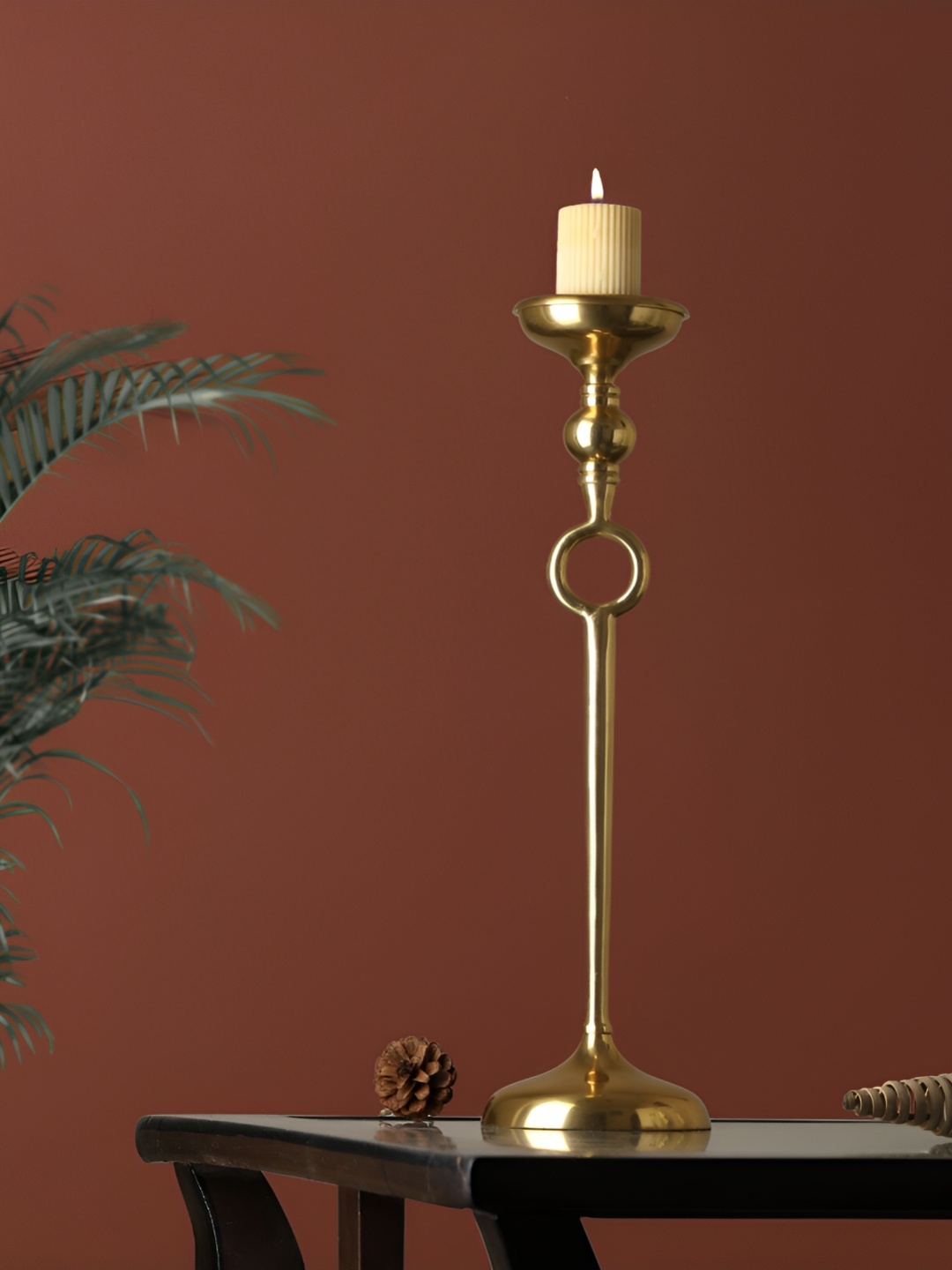 

Decor de Maison Gold Toned Textured Metal Candle Holder