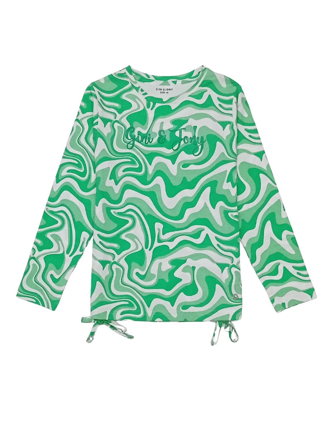 

Gini and Jony Girls Abstract Printed Cotton T-Shirt, Green