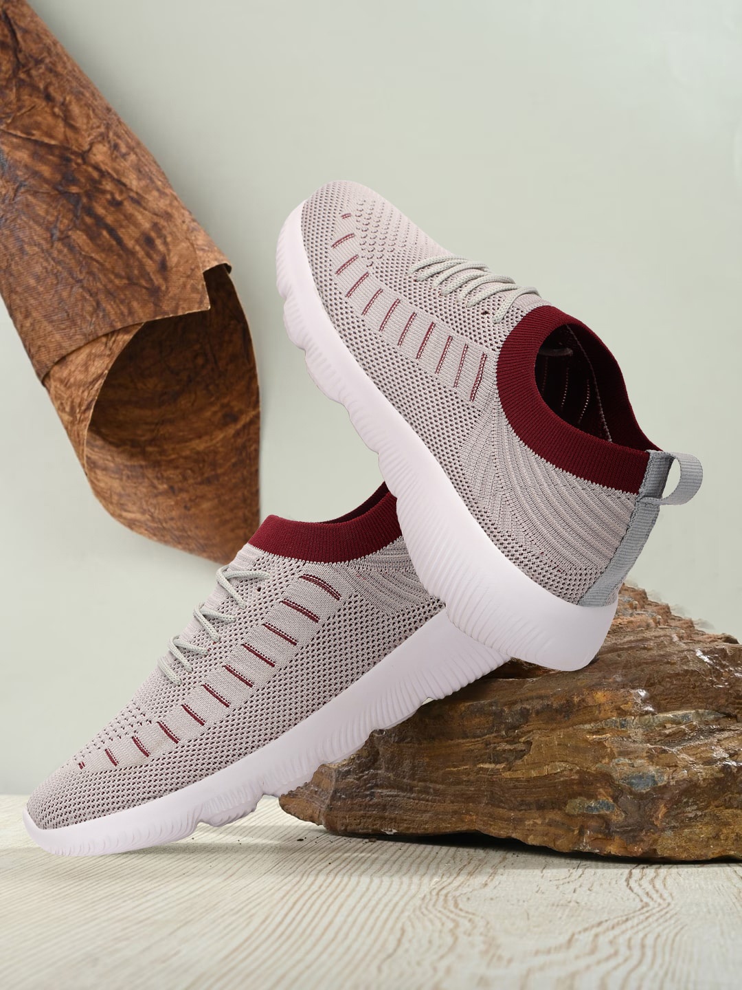 

SPRENGE Men Textured Lightweight Slip-On Sneakers, Grey