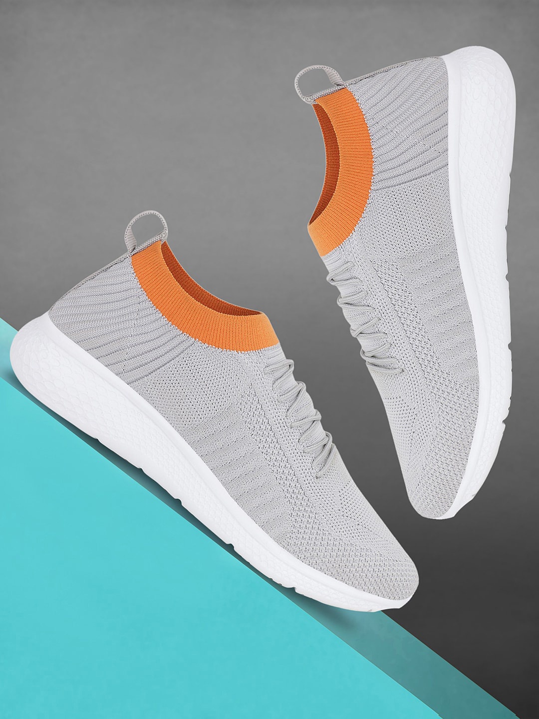 

SPRENGE Men Woven Design Textile Lightweight Comfort Insole Sneakers, Orange