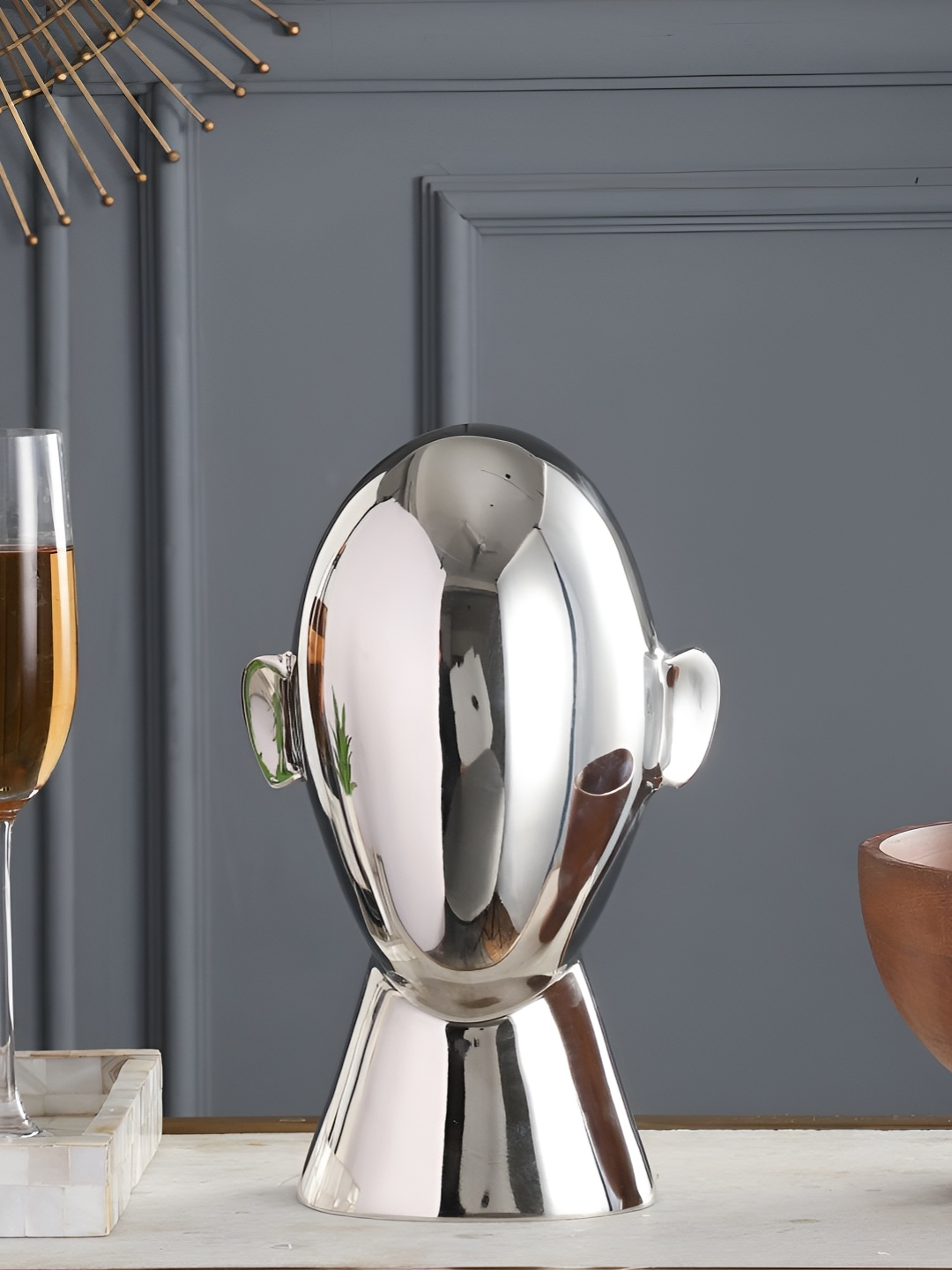 

Decor de Maison Silver-Toned Abstract Head Showpiece