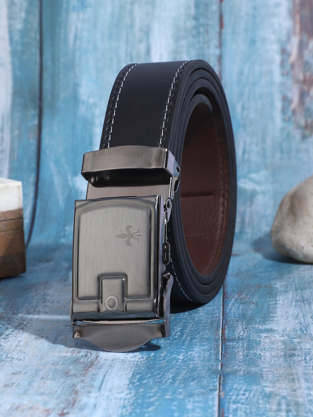 

WINSOME DEAL Men Wide Formal Belt, Black