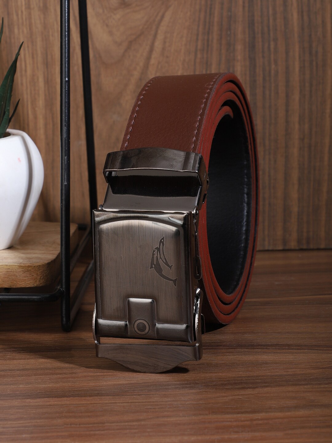 

WINSOME DEAL Men Wide Formal Belt, Brown