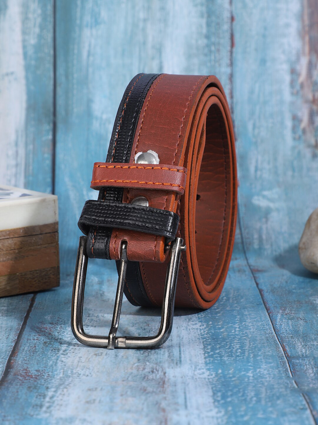 

WINSOME DEAL Men Wide Formal Belt, Brown