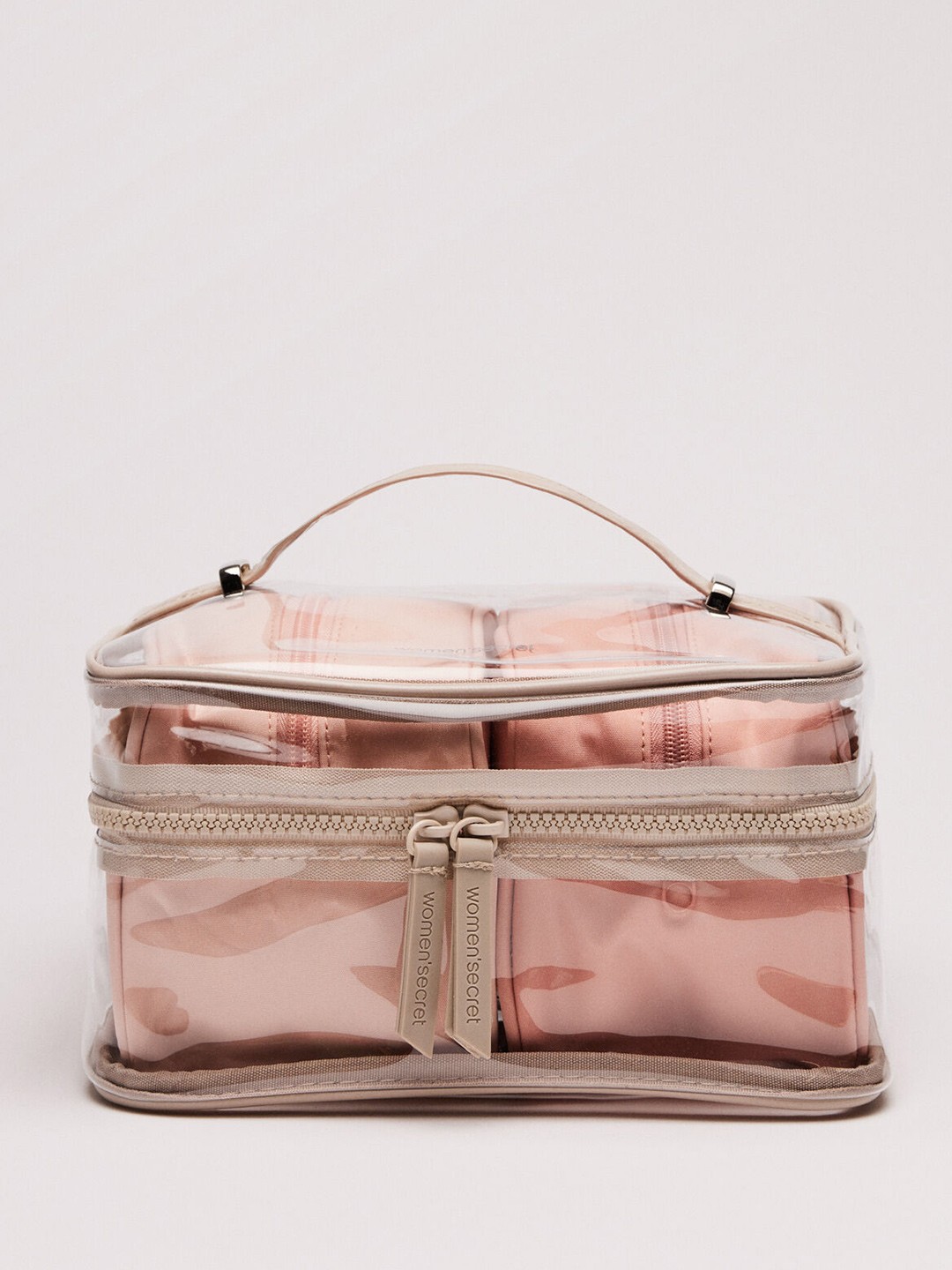

women'secret Set Of 3 Travel Vanity Bag, Transparent