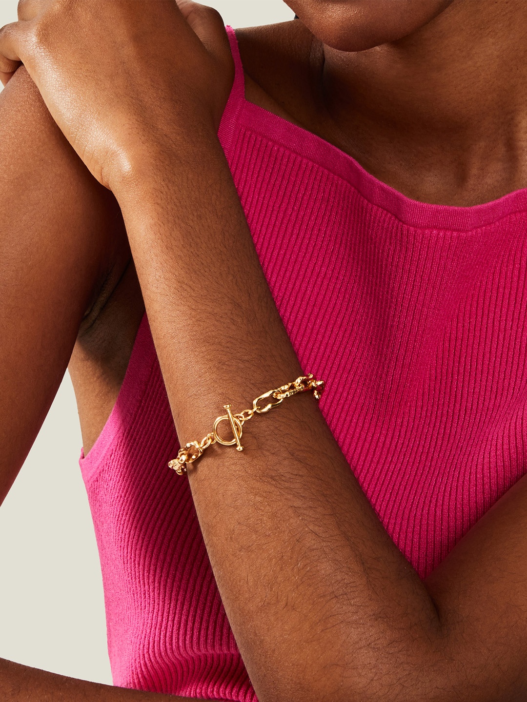 

Accessorize Women 14K Gold-Plated Molten Link Bracelet