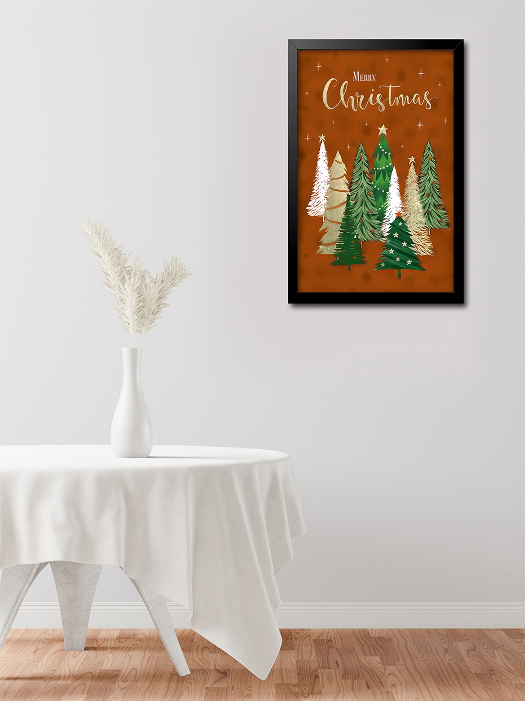 

999Store Brown & Black Christmas Tree Modern Art Painting Wall Art