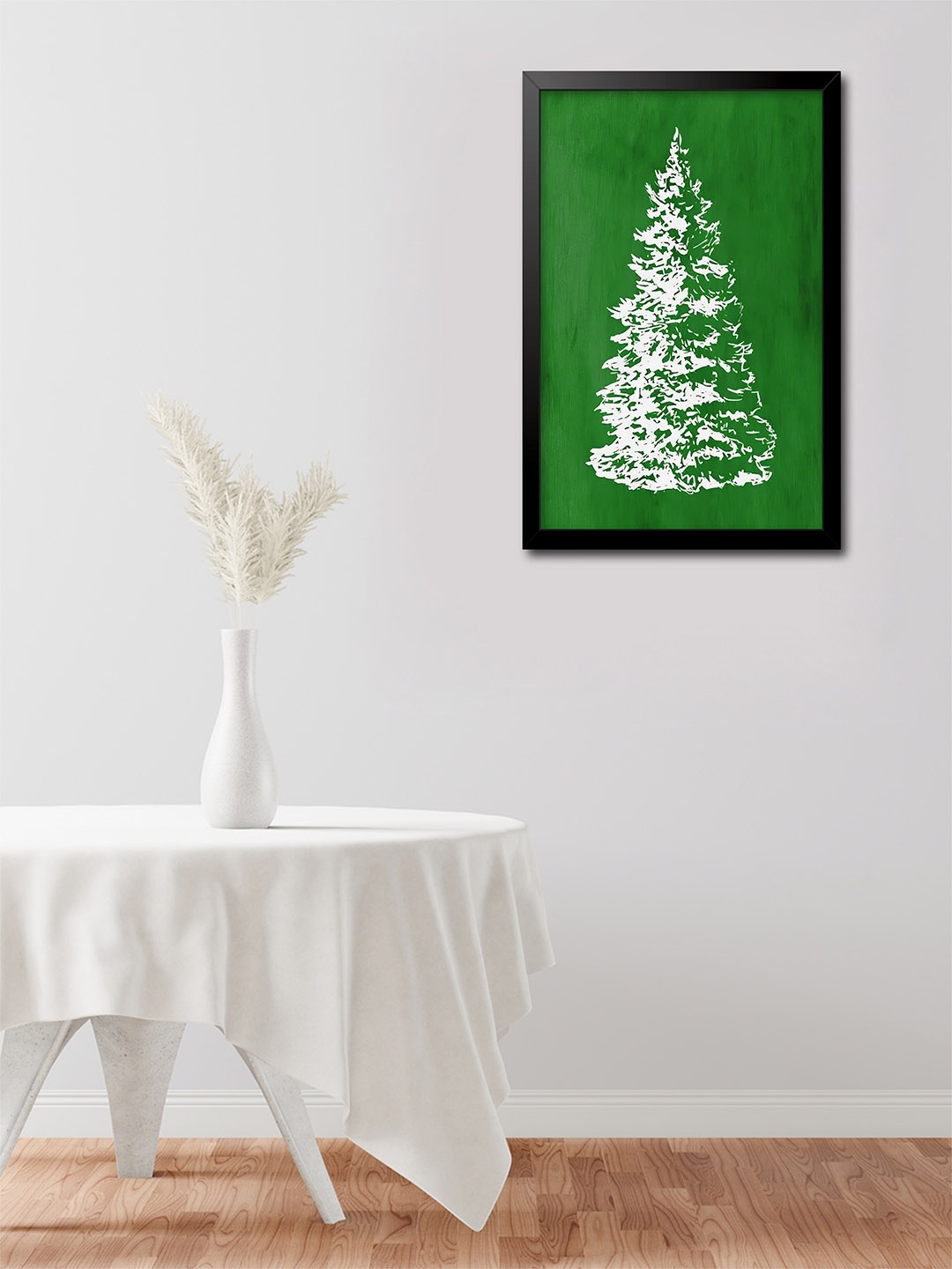 

999Store Green & White Christmas Tree Modern Rectangular Wooden Wall Art