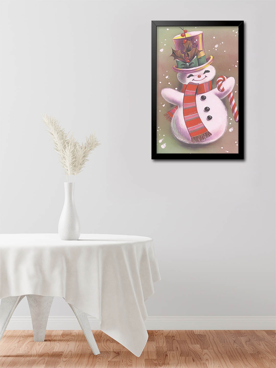 

999Store Brown & White Snowman Modern Art Painting Wall Art