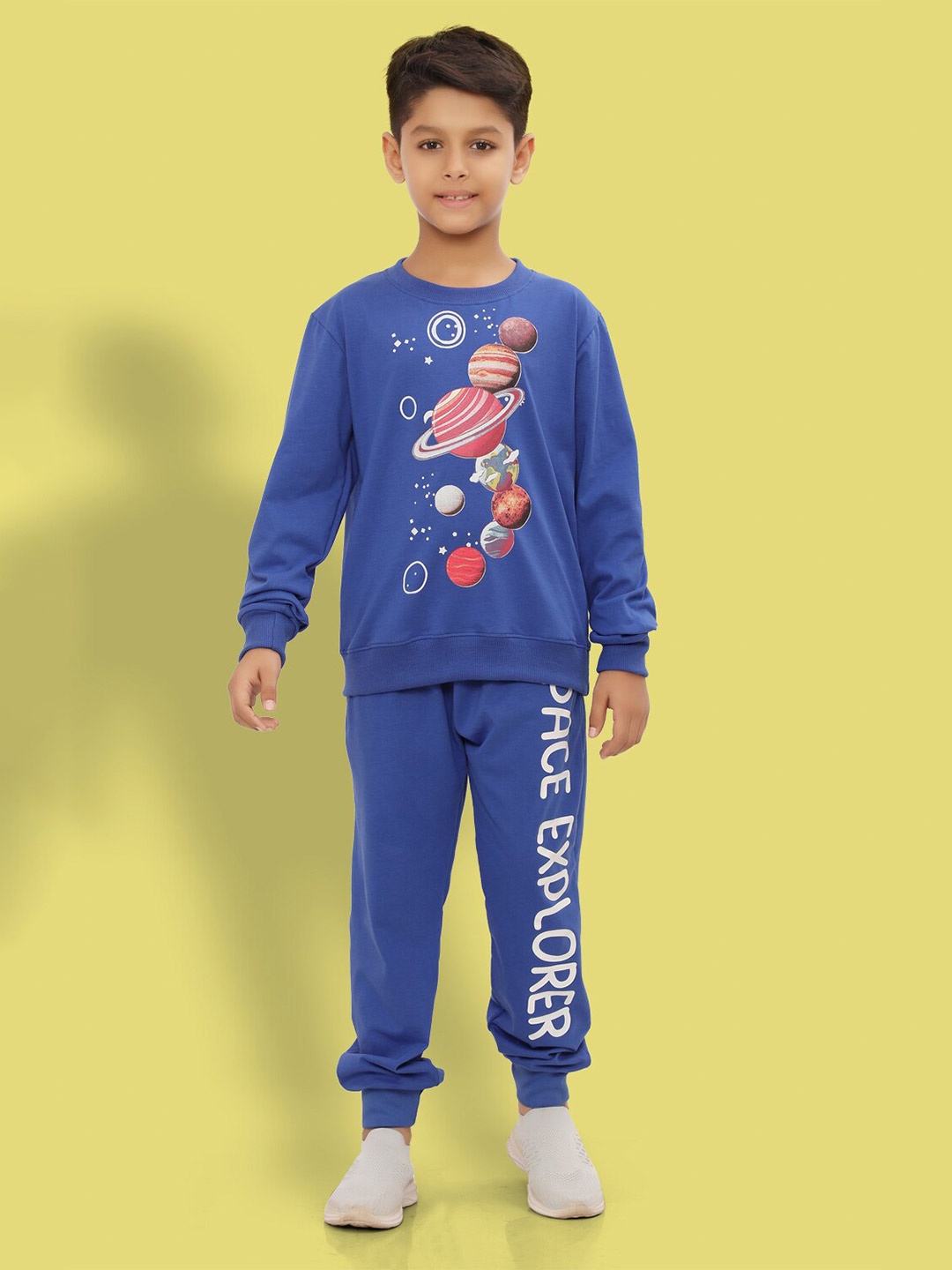 

Ninos Dreams Boys Printed Pure Cotton T-shirt with Pyjamas, Blue