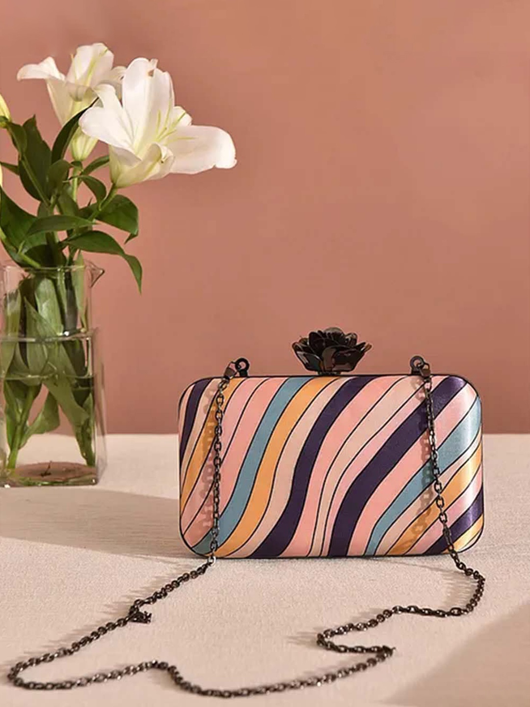 

Jalwa Art Printed Box Clutch, Pink