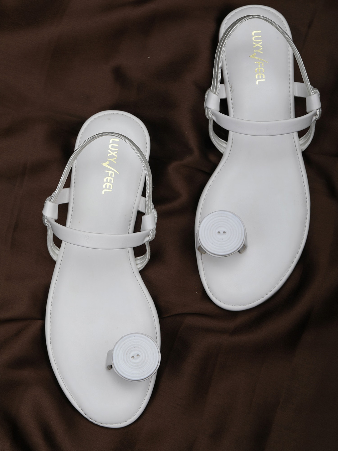 

Luxyfeel Strappy One Toe Flats, White