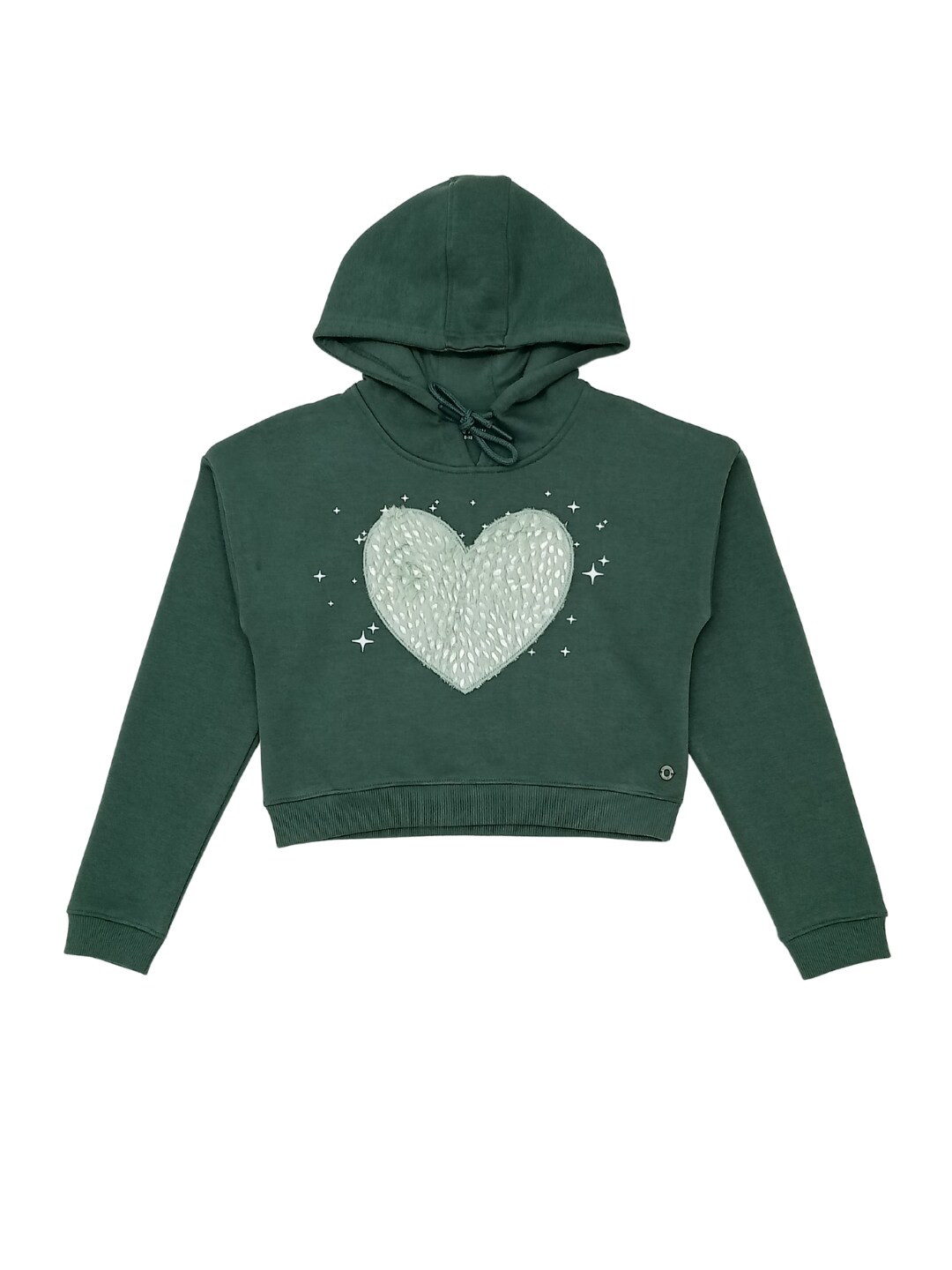 

Gini and Jony Girls Printed Hooded Fleece Sweatshirt, Green