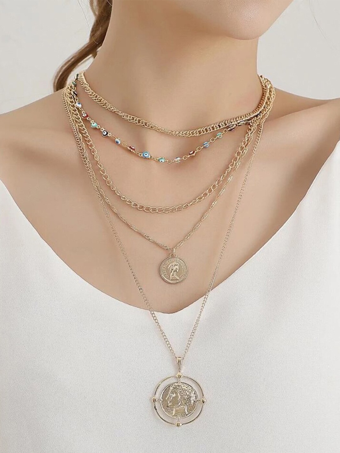 

OOMPH Layered Necklace, Gold