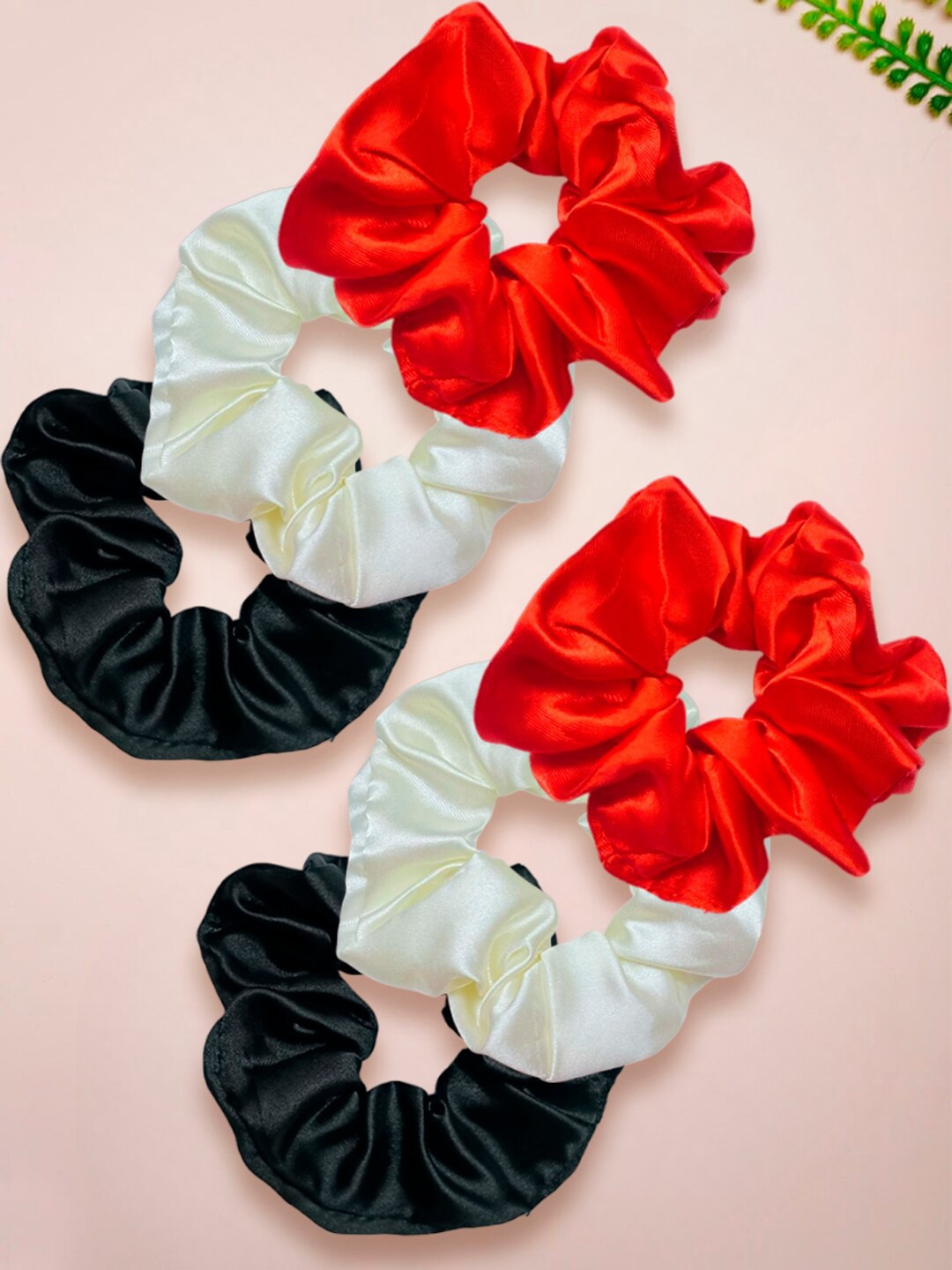 

OOMPH Set Of 6 Embellished Ponytail Holders, Black