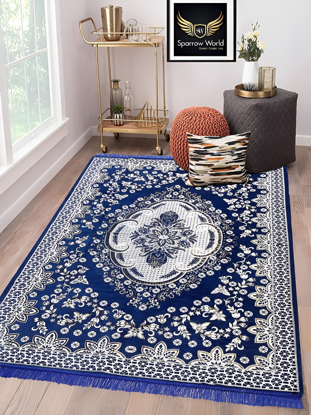 

Sparrow world Blue Floral Other Carpet
