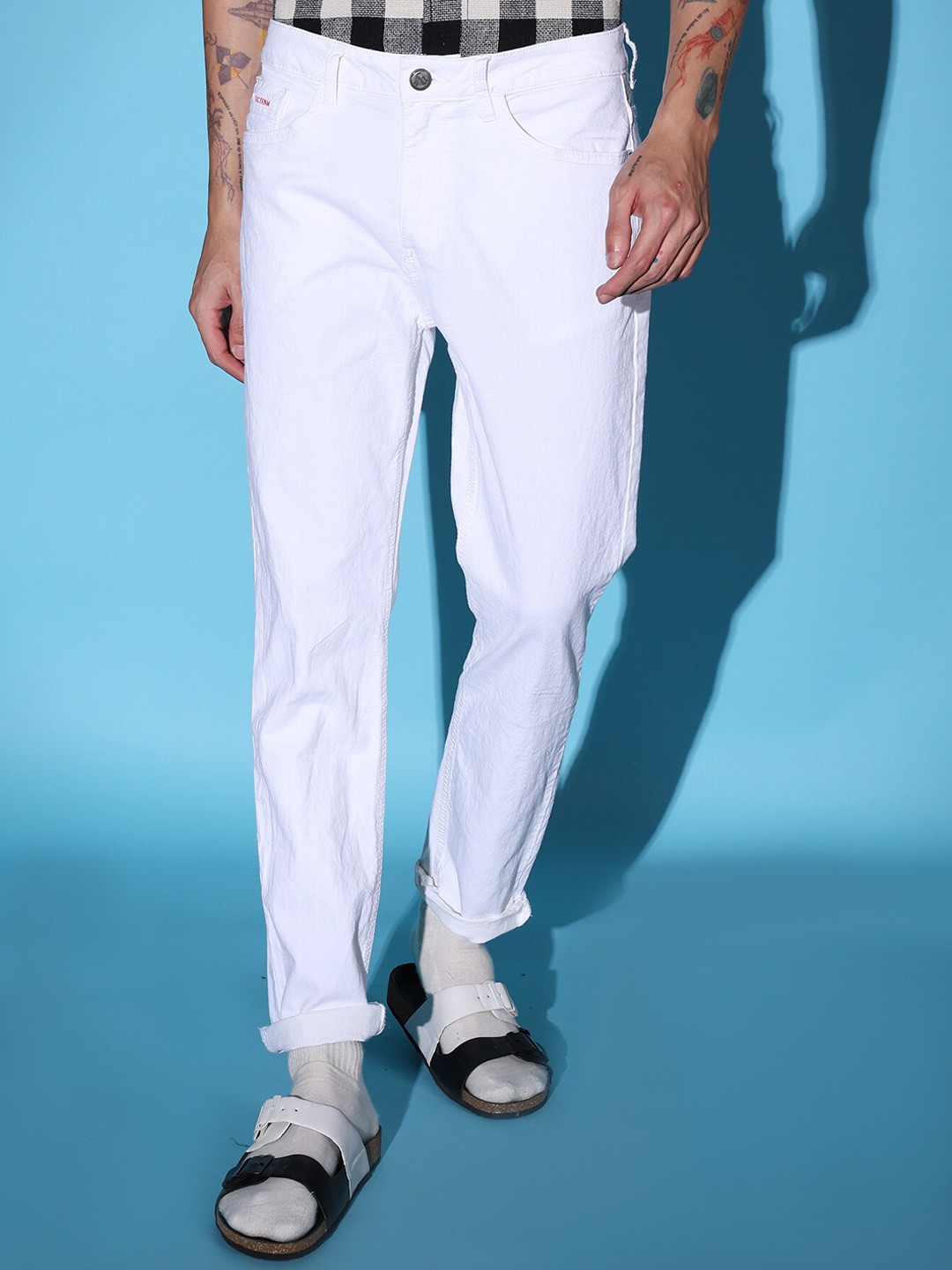

The Indian Garage Co Men Mid-Rise Slim Fit Jeans, White