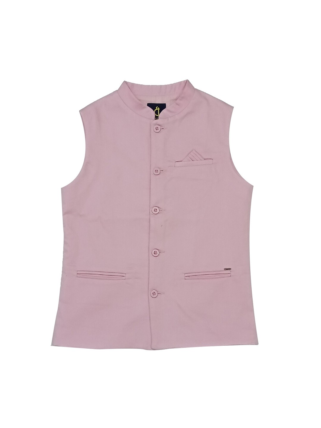 

Gini and Jony Boys Mandarin Collar Cotton Nehru Jacket, Pink