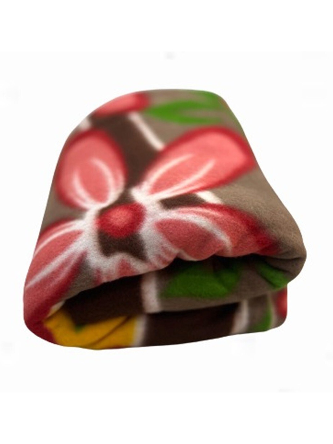 

Fashion String Brown & Green Floral Fleece Mild Winter 125 GSM Single Bed Blanket