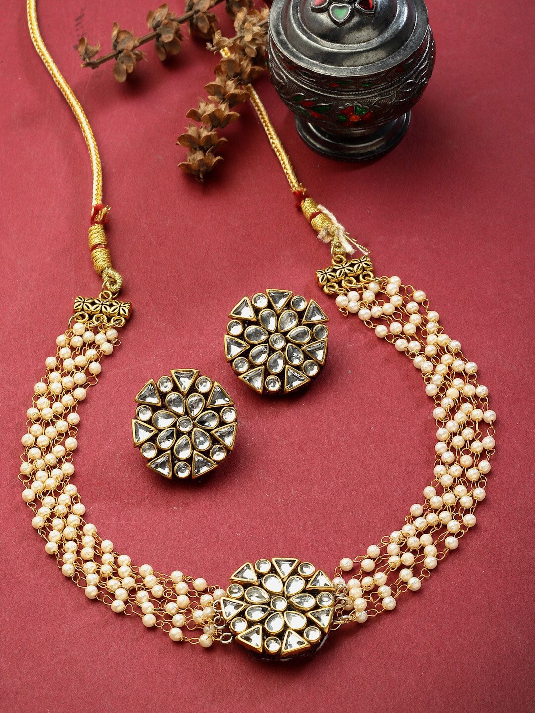 

PANASH Gold-Plated Stone-Studded Jewellery Sets