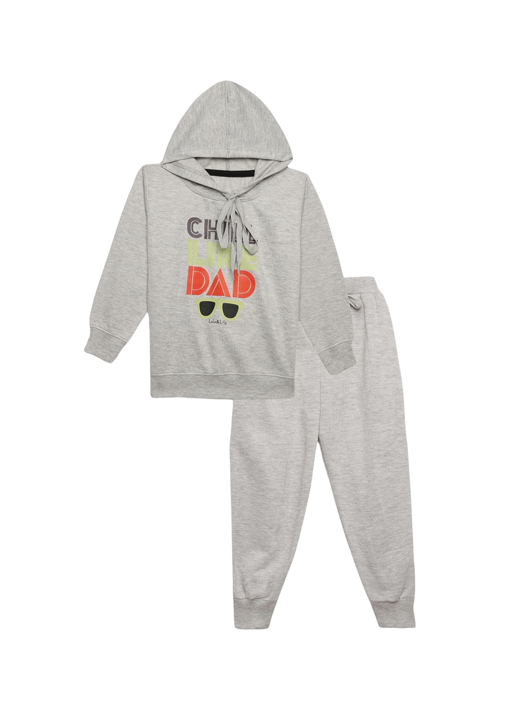 

VIMAL JONNEY Kids Printed Hooded Tracksuit, Grey