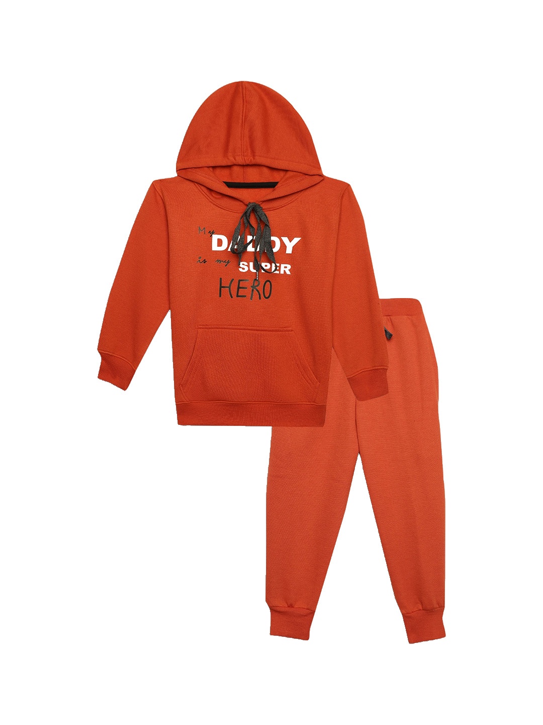 

VIMAL JONNEY Kids Printed Hooded Tracksuit, Rust