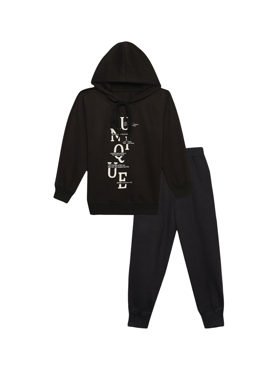 

VIMAL JONNEY Kids Printed Hooded Tracksuit, Black